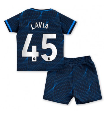 Chelsea Romeo Lavia #45 Udebanesæt Børn 2023-24 Kort ærmer (+ korte bukser)